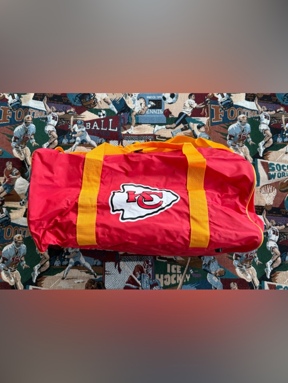 NFL Kansas City Chiefs Red & Yellow Duffel Bag